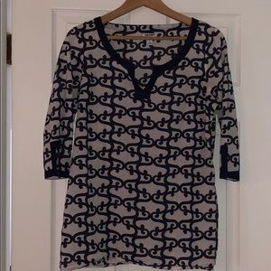 Navy & white Tunic top. Very light weight.